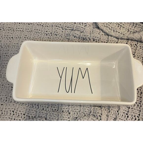 Rae Dunn YUM Ceramic Bread Loaf Dish - Picture 1 of 3